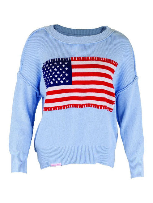 Knit Flag Patch Sweater