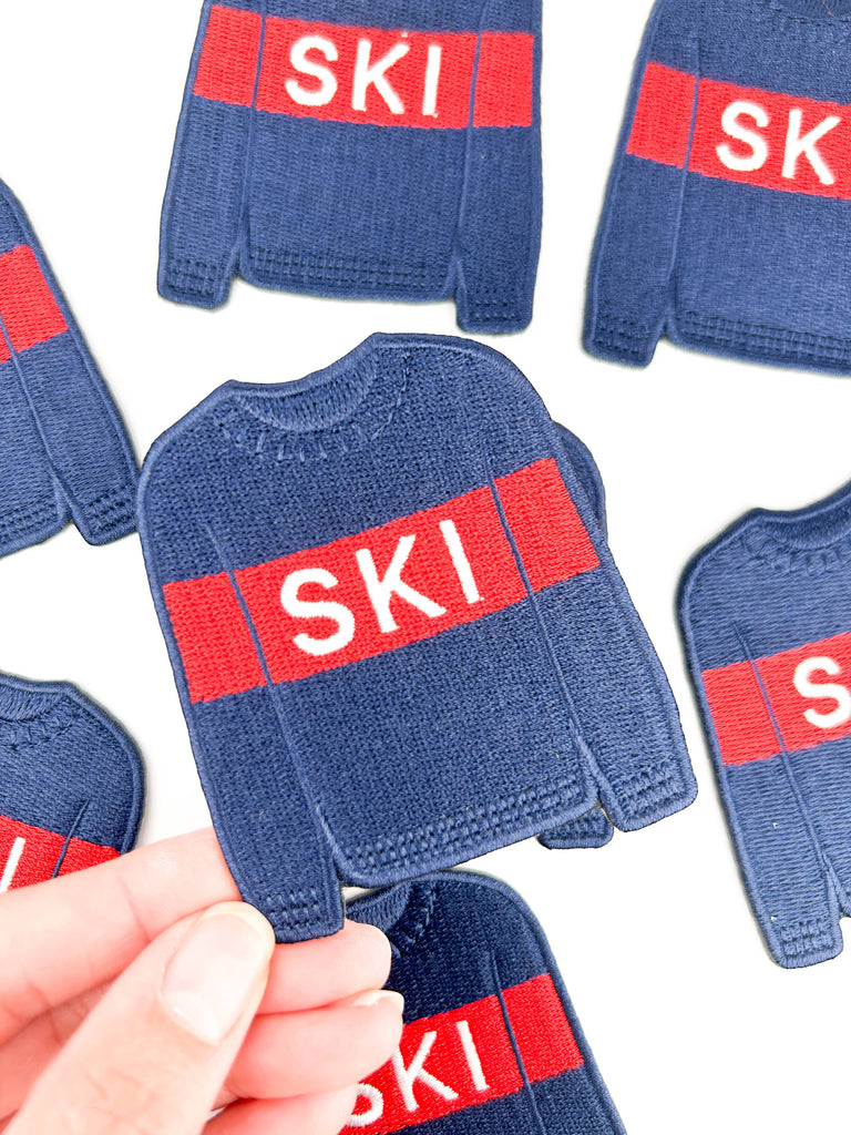 Ski Sweater Patch | Winter Sports Embroidered Iron On Patch 