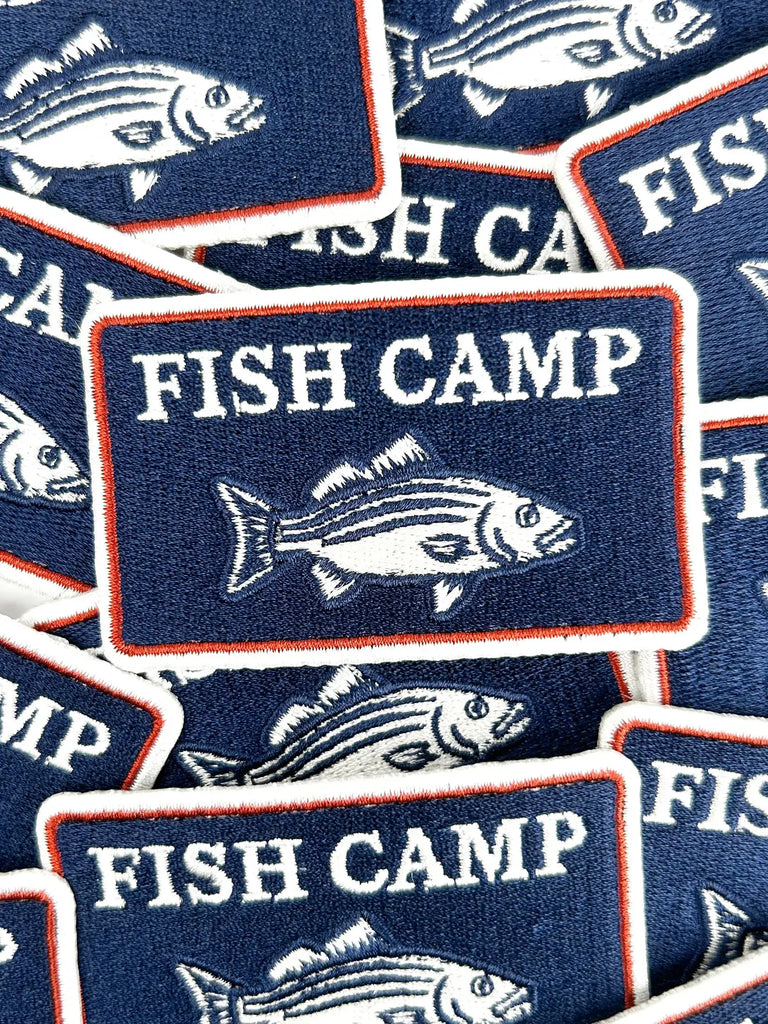 Fish Camp Patch – Embroidered Iron On Coastal Outdoors Lake