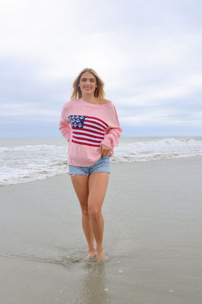Simply Southern Anchor Flag Sweater