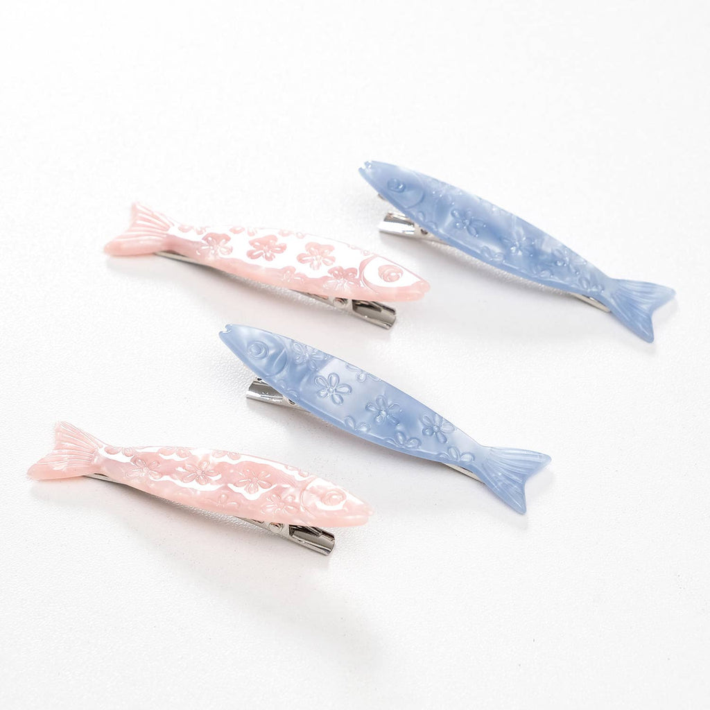 Floral Sardine Fish Barrette