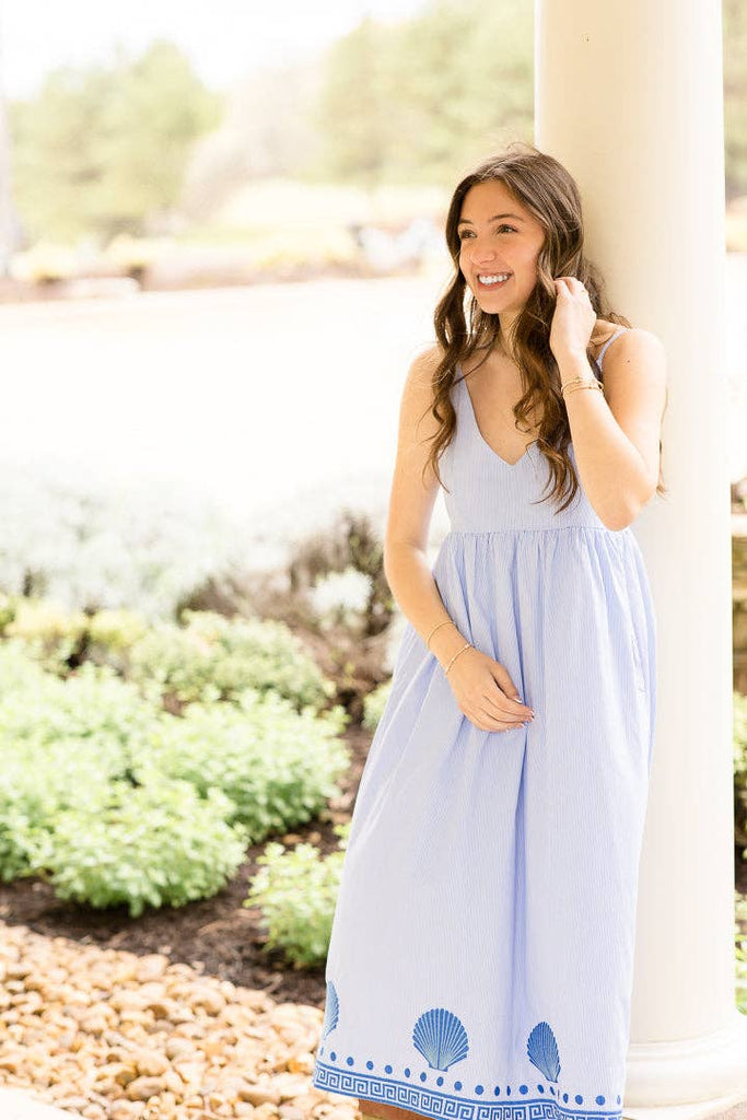 Seaside blue Shell Midi