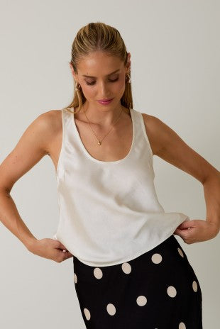 The Simone Satin top