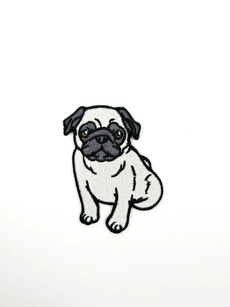 Pug Embroidered Iron-On Patch Cute Dog, Pet Lover, Puppy