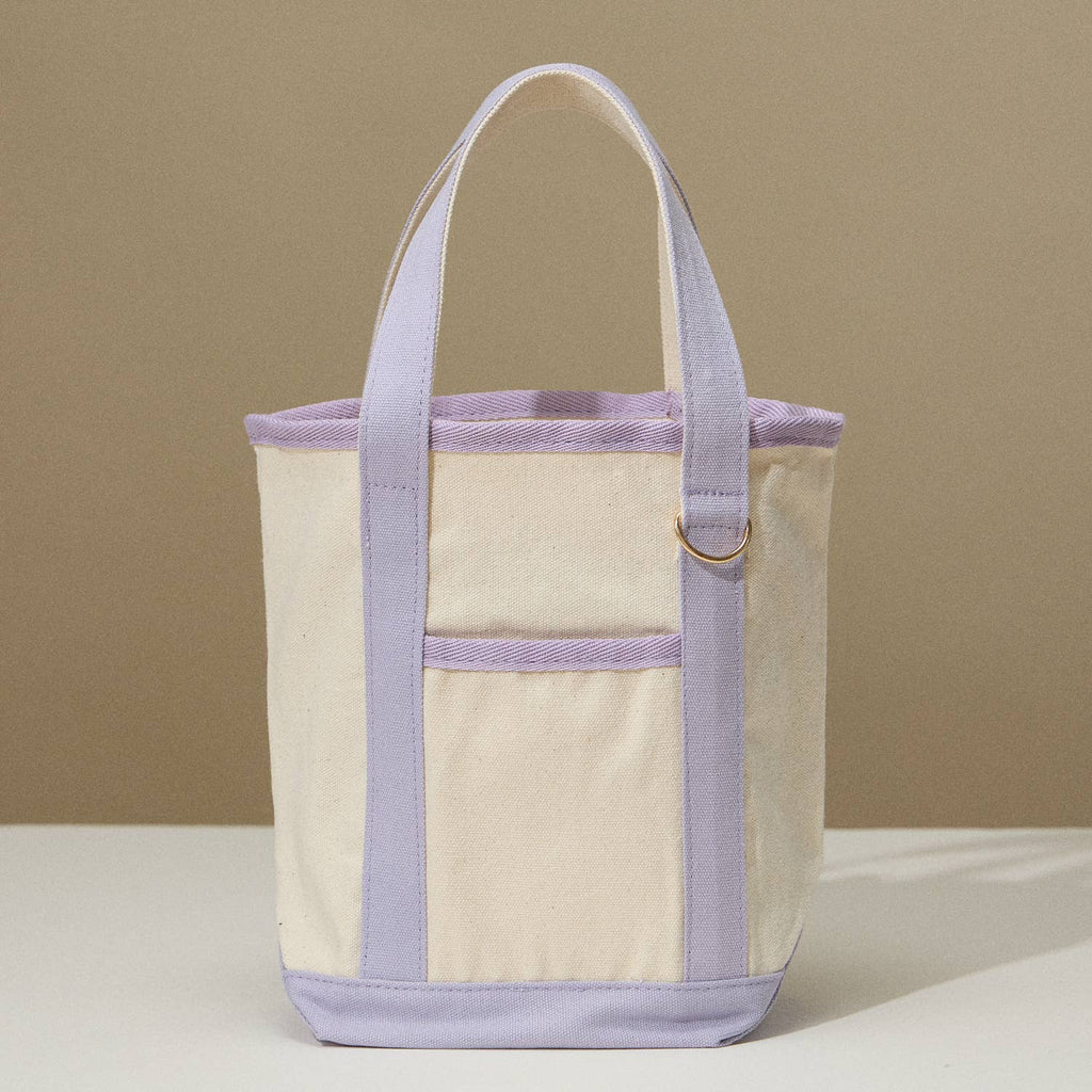 EcoCharm Cotton Everywhere-Carry Canvas Tote Bag -Small Size: Lavender / One-size / 5DG78049