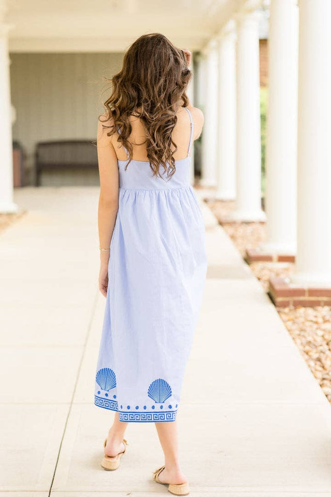 Seaside blue Shell Midi