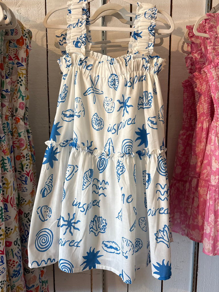 Blue and White Seashell dress