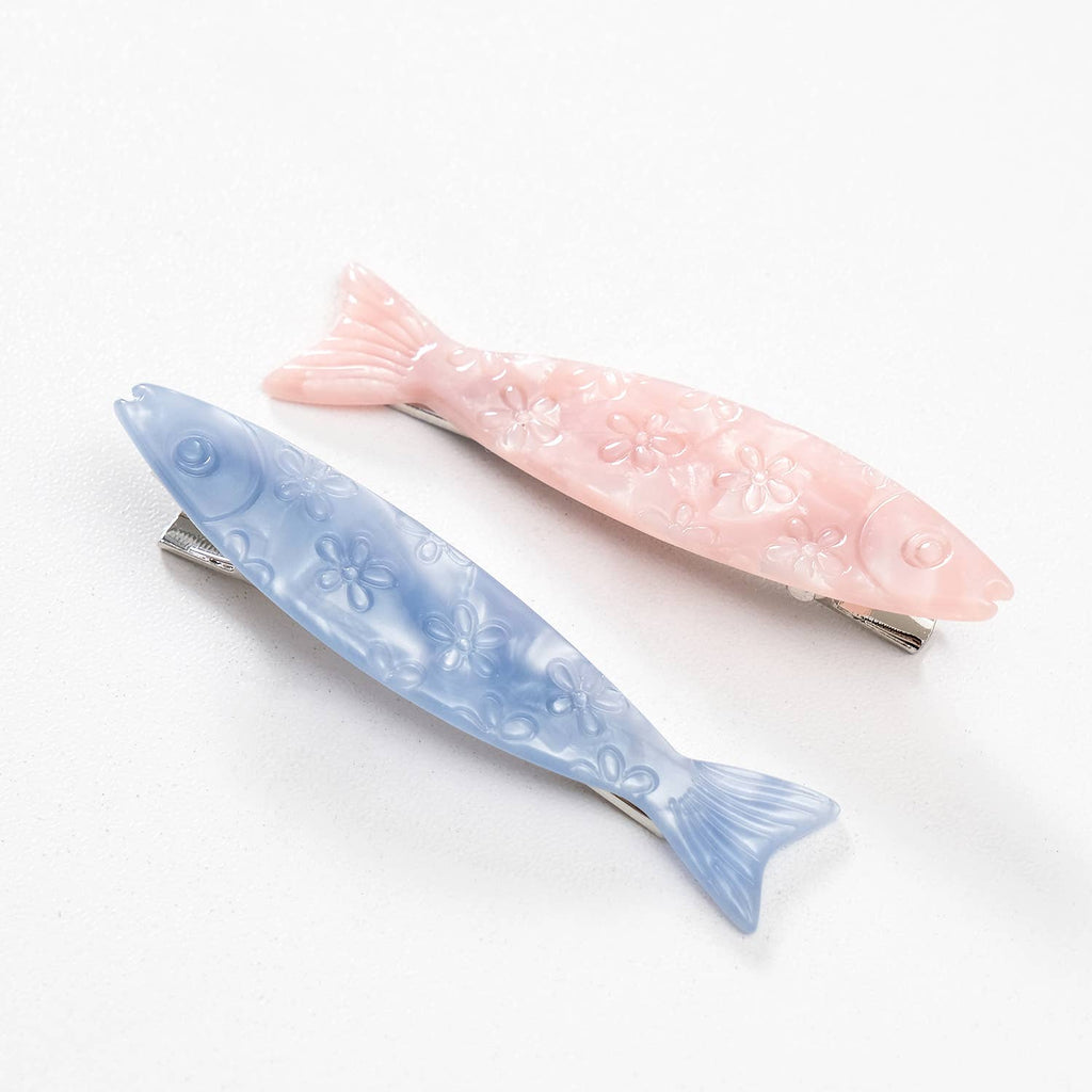 Floral Sardine Fish Barrette