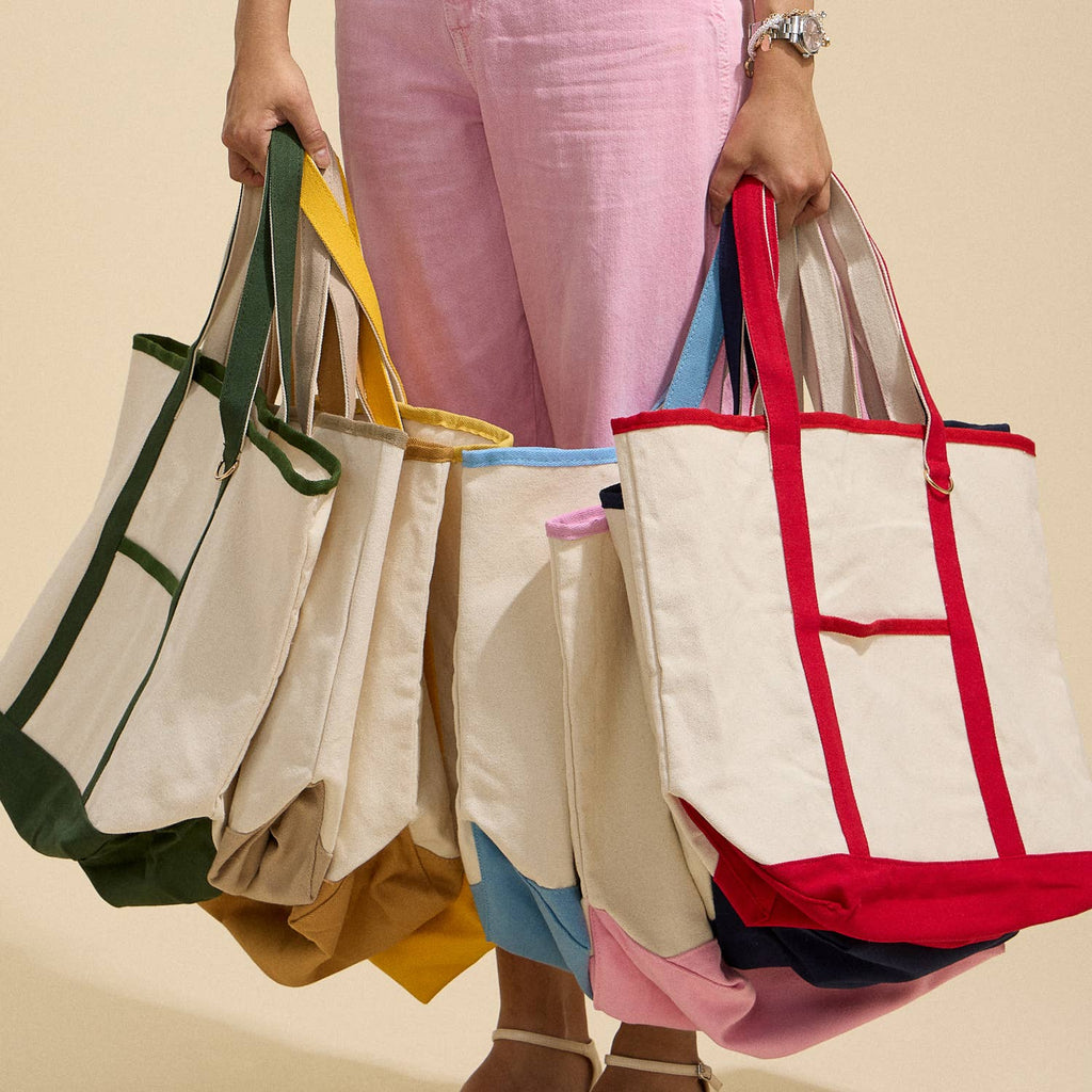 Ecofriendly Cotton Canvas Carry Tote with Charm Holder: Green / One size / 5DG78048