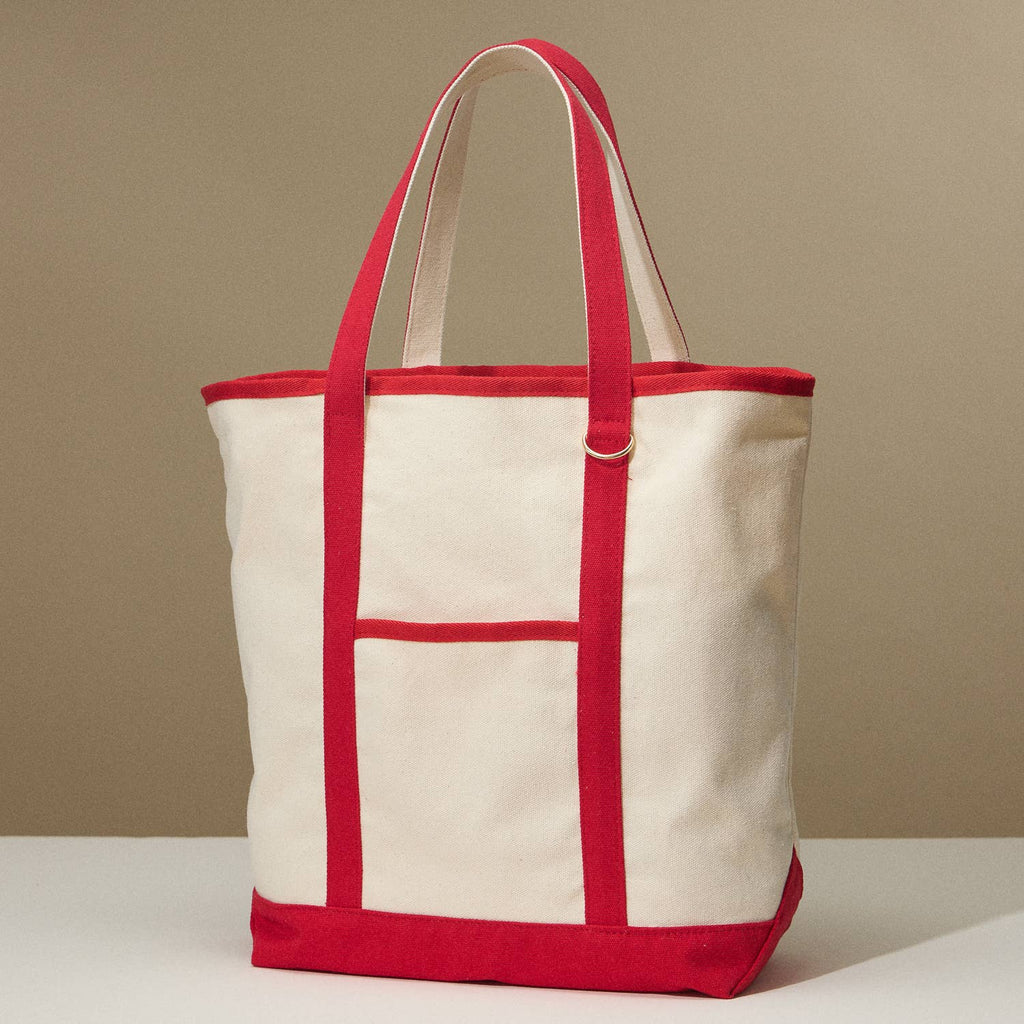Ecofriendly Cotton Canvas Carry Tote with Charm Holder: Navy / One size / 5DG78048