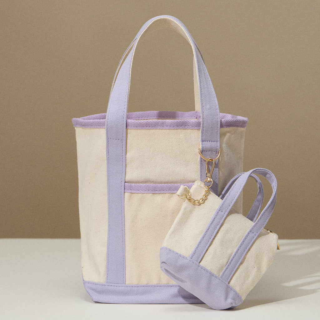 EcoCharm Cotton Everywhere-Carry Canvas Tote Bag -Small Size: Lavender / One-size / 5DG78049