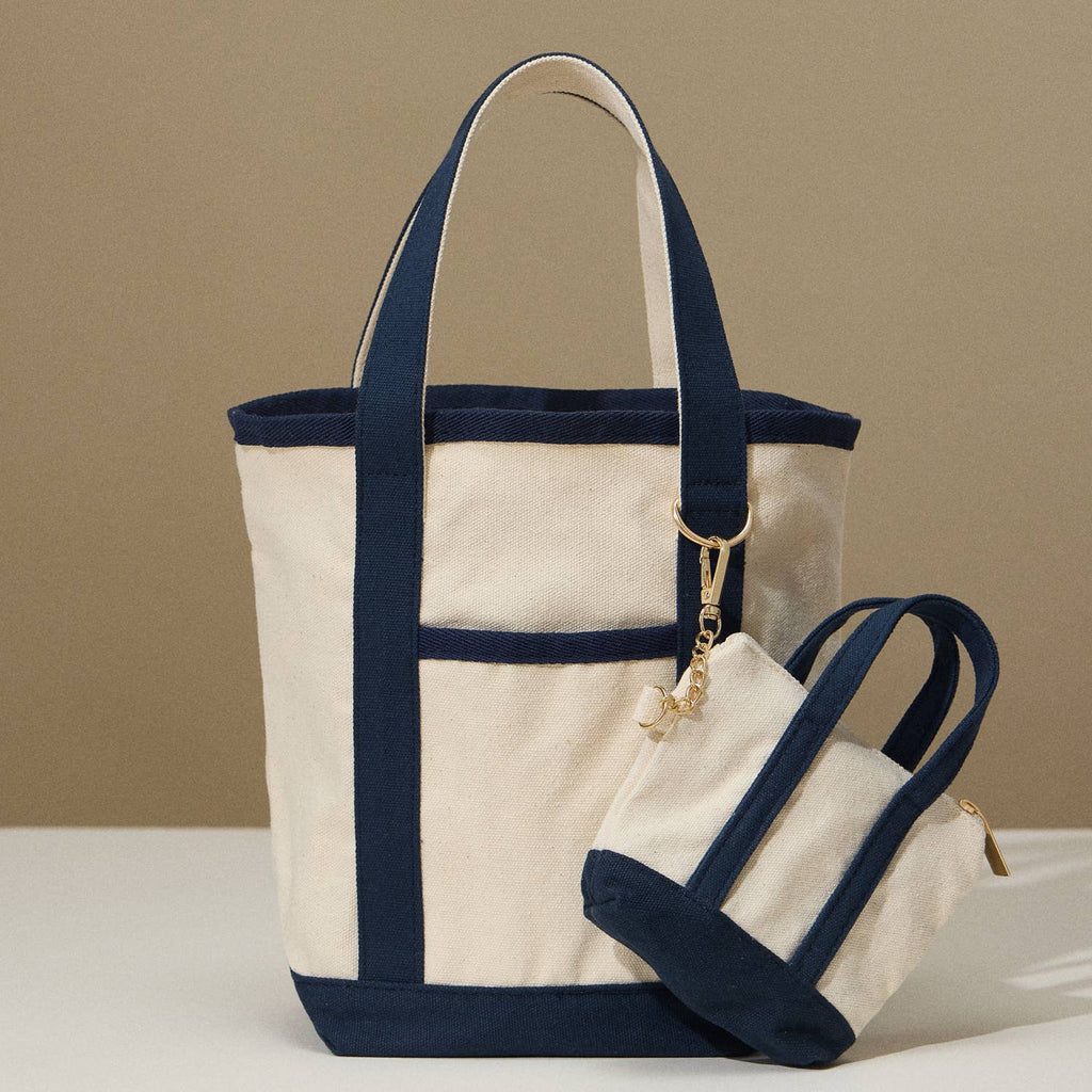 EcoCharm Cotton Everywhere-Carry Canvas Tote Bag -Small Size: Light Blue / One-size / 5DG78049