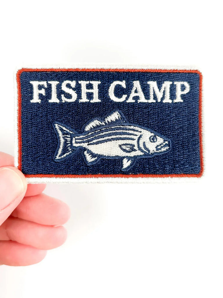 Fish Camp Patch – Embroidered Iron On Coastal Outdoors Lake