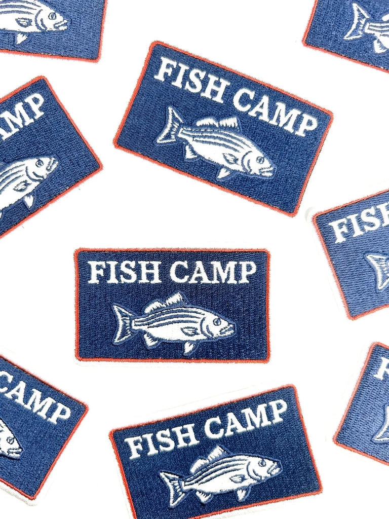 Fish Camp Patch – Embroidered Iron On Coastal Outdoors Lake