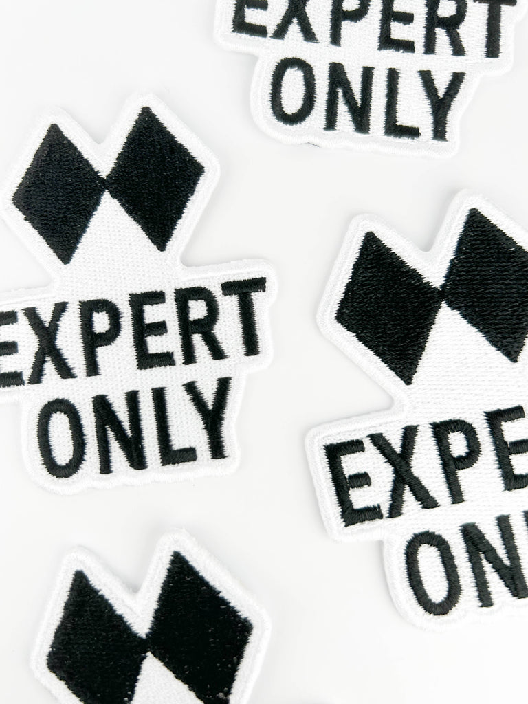 Expert Only Double Black Diamond Patch | Skiing Snowboarding