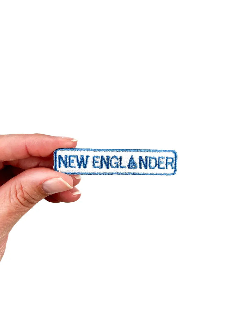 New England Iron On Patch New Englander Sailboat Embroidered