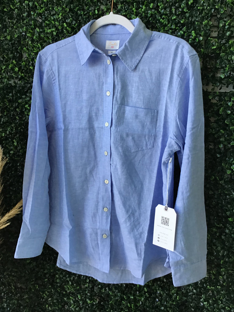 Relaxed Fit Linen Button Down Shirt