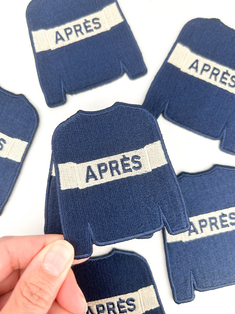 Après Ski Sweater Patch – Embroidered Iron-On or Sew-On Ski 
