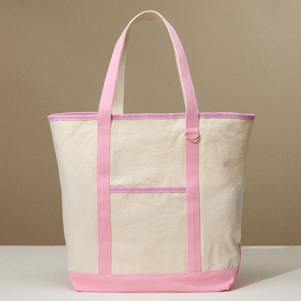 Ecofriendly Cotton Canvas Carry Tote with Charm Holder: Stone / One size / 5DG78048