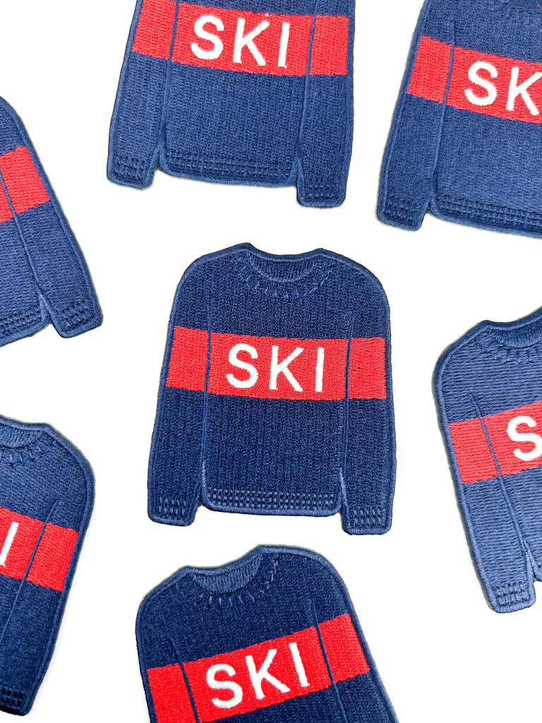 Ski Sweater Patch | Winter Sports Embroidered Iron On Patch 