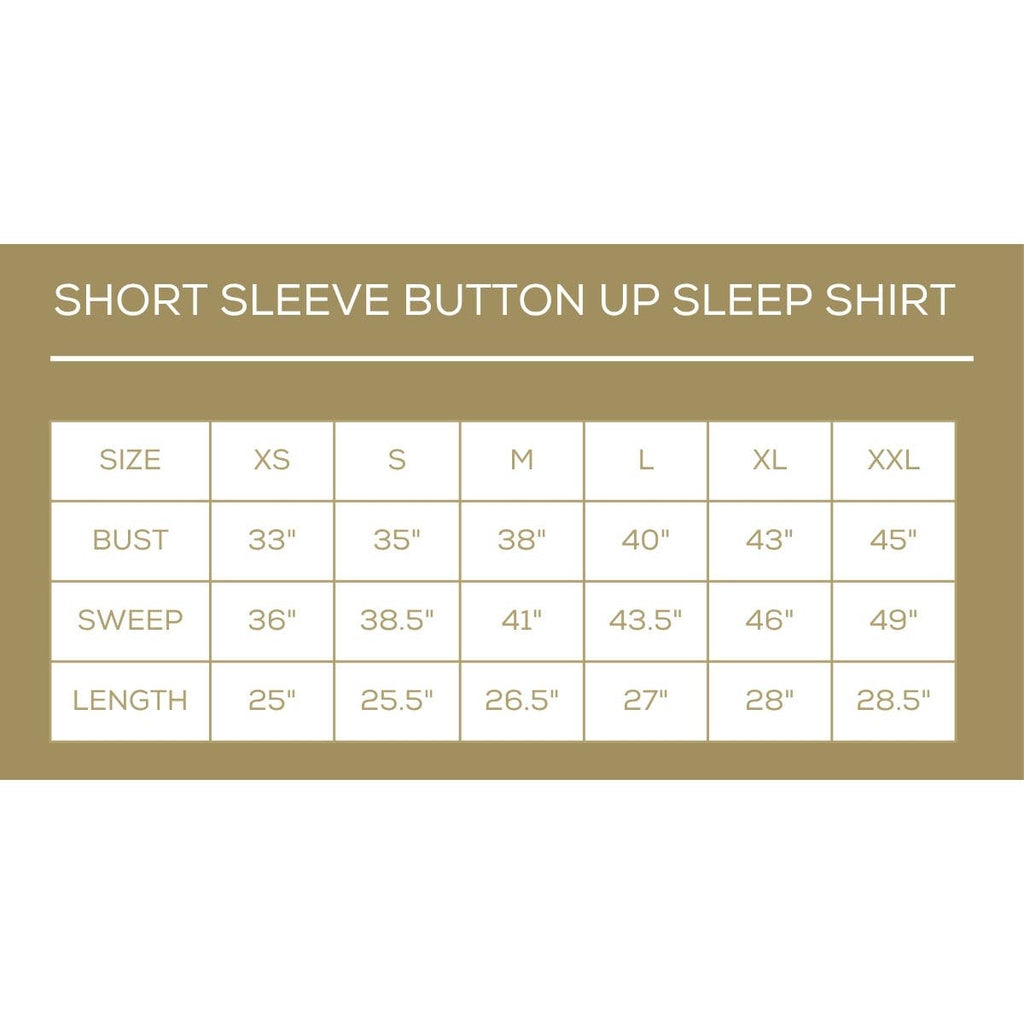 Hydrangea Short Sleeve Button Up Sleep Shirt   Illusion/Blue/Green   -Asst.: Large