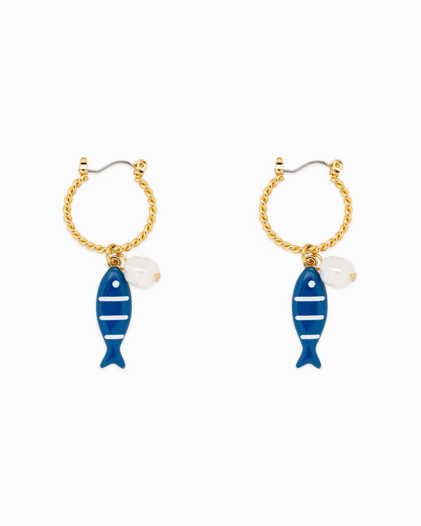 Sea Life Blue Fish Earrings