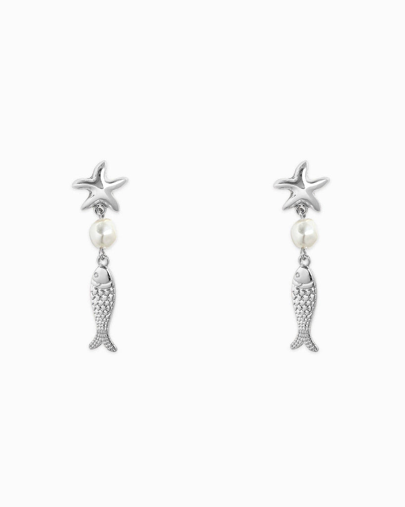 Sealife Catfish Shell Drop Earrings