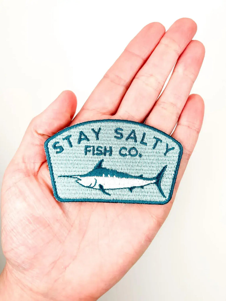 Stay Salty Fish Co. Embroidered Iron-On Patch with Marlin