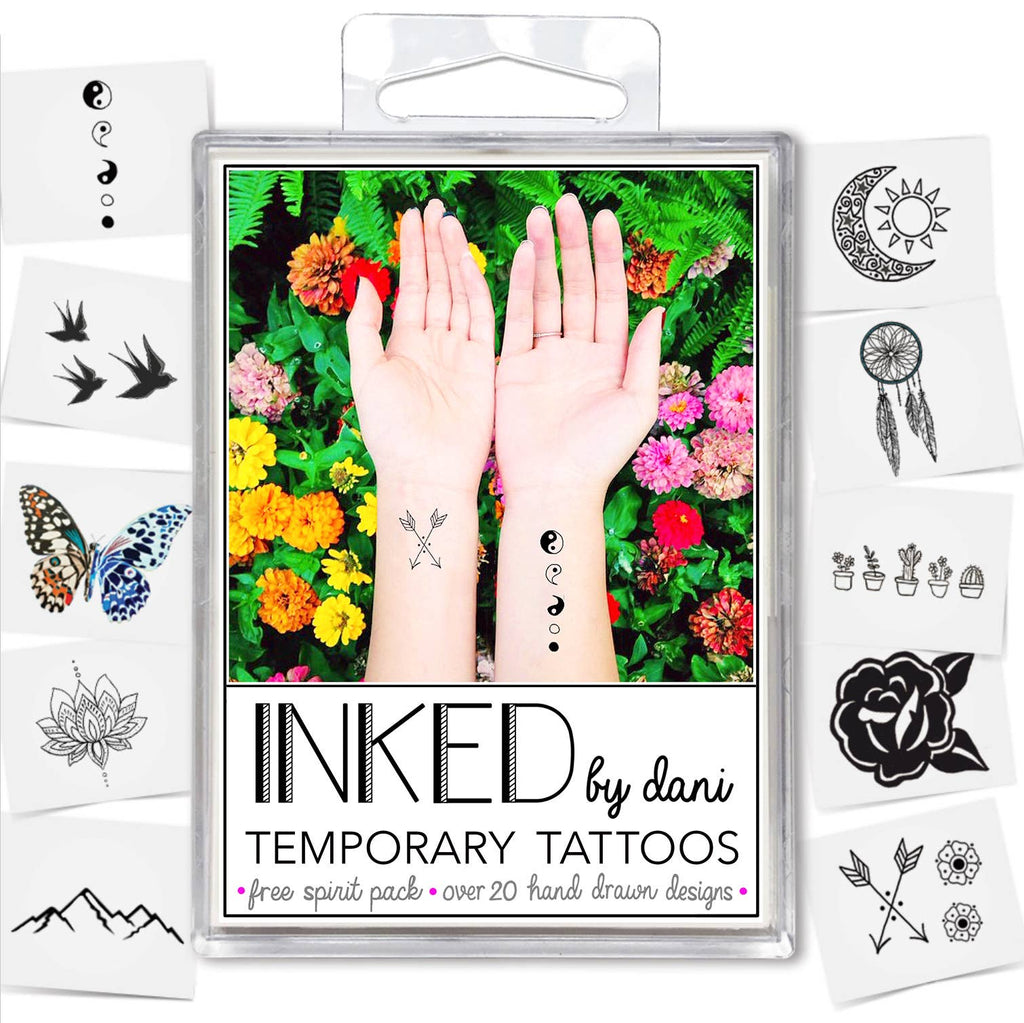 INKED by dani Temporary Tattoo packs