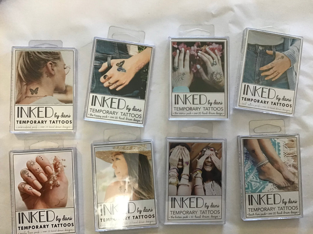 INKED by dani Temporary Tattoo packs
